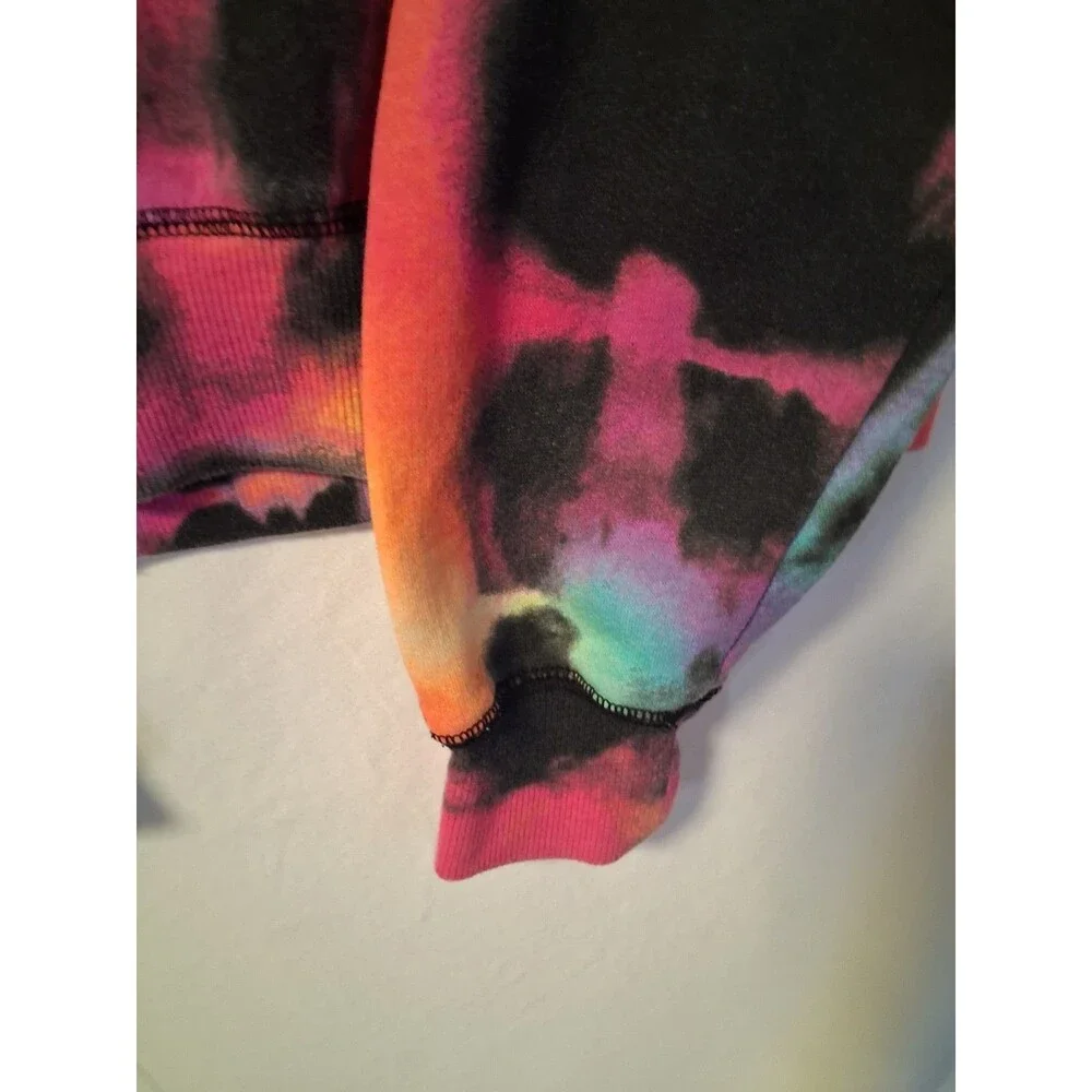Justice Girls Tie-Dye Pullover Hoodie, Multicolor Fleece Polyester, L